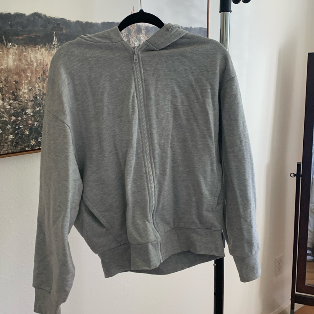 ALO Yoga Heather Gray Zip-Up Hoodie Jacket